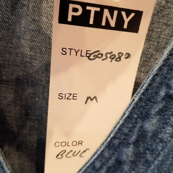 Vintage 90's New Denim Vest Women's Long Jean Vest Western Blue Pockets Size M - Picture 11 of 12